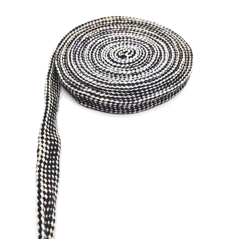 Cintura 100% di canapa Nera e bianca corda intrecciata Piana durevole Piatta corda di canapa per scarpe