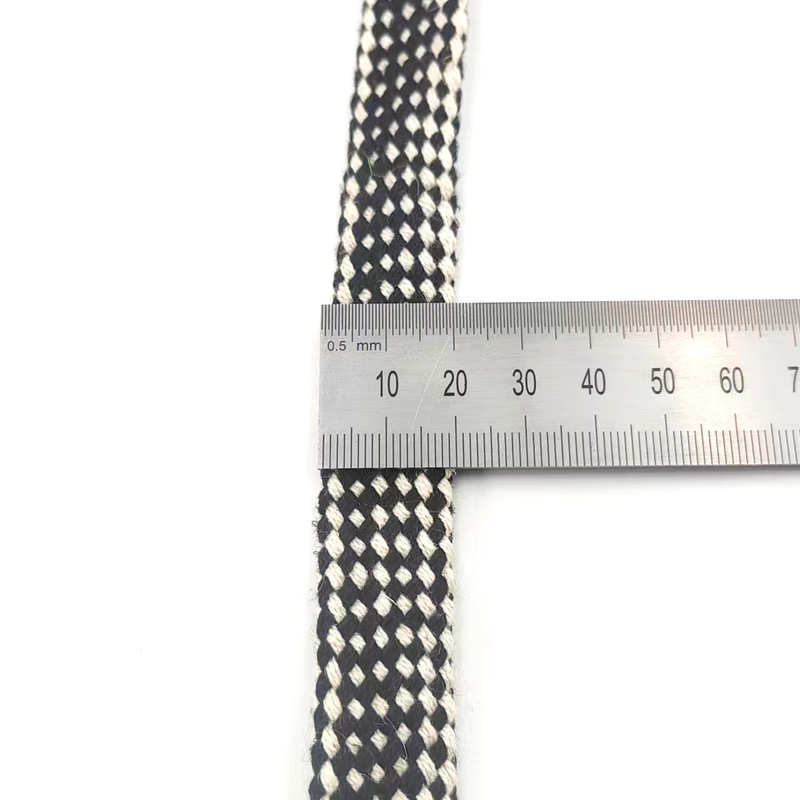 Cintura 100% di canapa Nera e bianca corda intrecciata Piana durevole Piatta corda di canapa per scarpe