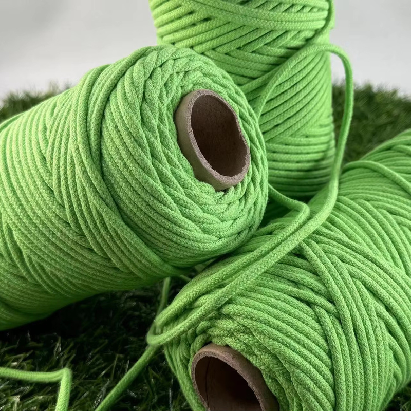 Diametro e lunghezza personalizzabili Cotton Binding Woven Cotton Rope for Spot Green Color