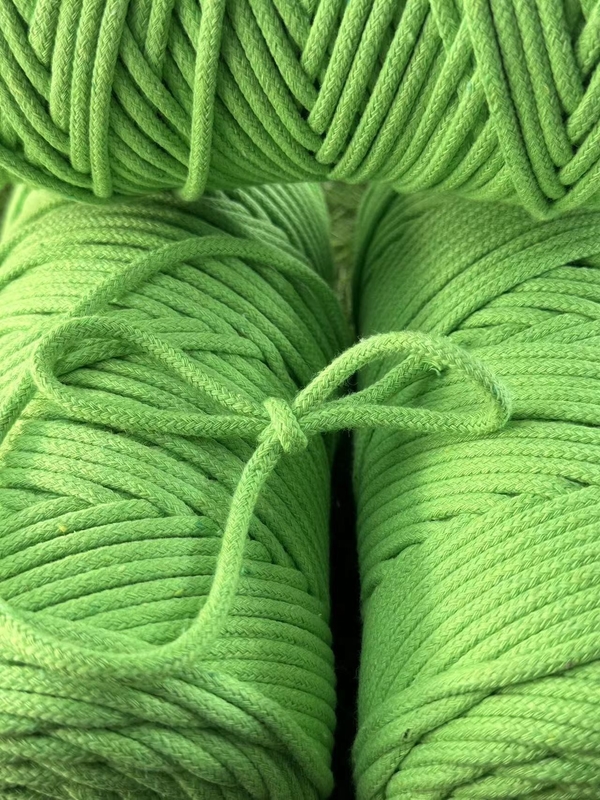 Diametro e lunghezza personalizzabili Cotton Binding Woven Cotton Rope for Spot Green Color