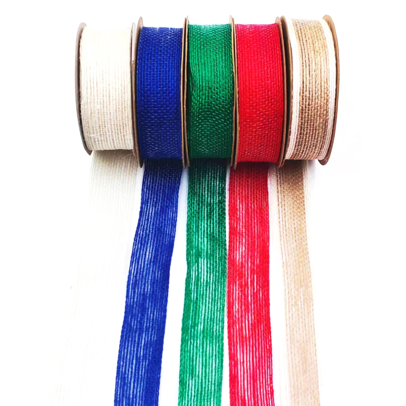 Rivestito 0,8 mm Piccolo pacchetto 90% Giuta 10% Poliestere Giuta Webbing per colorato cintura sacchetto