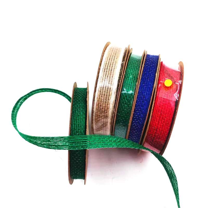 Rivestito 0,8 mm Piccolo pacchetto 90% Giuta 10% Poliestere Giuta Webbing per colorato cintura sacchetto