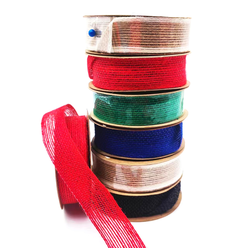 Rivestito 0,8 mm Piccolo pacchetto 90% Giuta 10% Poliestere Giuta Webbing per colorato cintura sacchetto