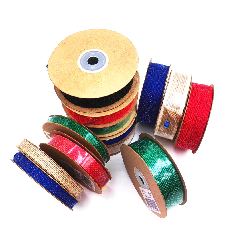 Rivestito 0,8 mm Piccolo pacchetto 90% Giuta 10% Poliestere Giuta Webbing per colorato cintura sacchetto
