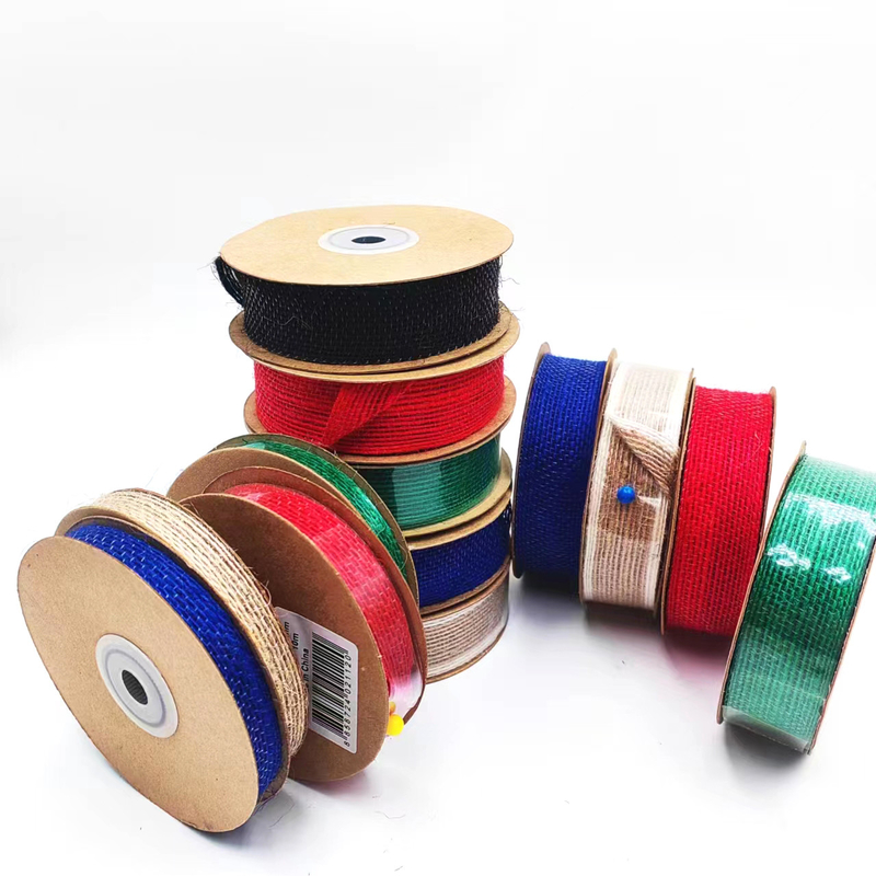 Rivestito 0,8 mm Piccolo pacchetto 90% Giuta 10% Poliestere Giuta Webbing per colorato cintura sacchetto