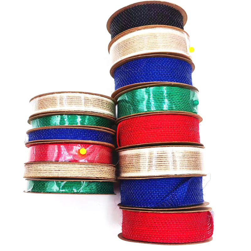 Rivestito 0,8 mm Piccolo pacchetto 90% Giuta 10% Poliestere Giuta Webbing per colorato cintura sacchetto