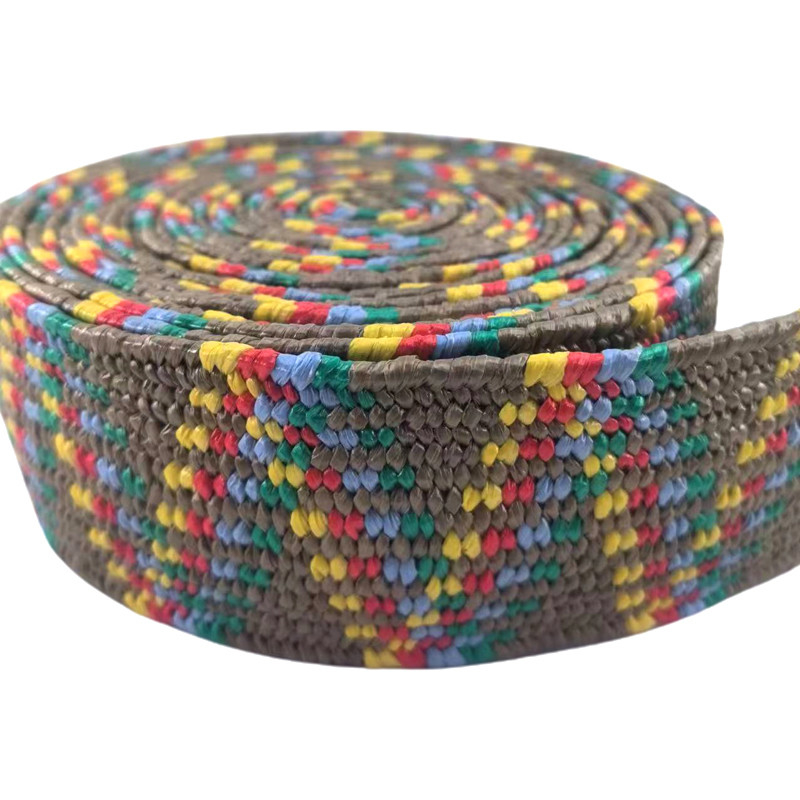 Sostenibile colore personalizzato seta erba cintura elastica intrecciata 2 mm spessore cinghia di telaio rollo 6 cm largo