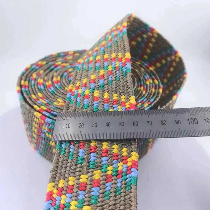Sostenibile colore personalizzato seta erba cintura elastica intrecciata 2 mm spessore cinghia di telaio rollo 6 cm largo