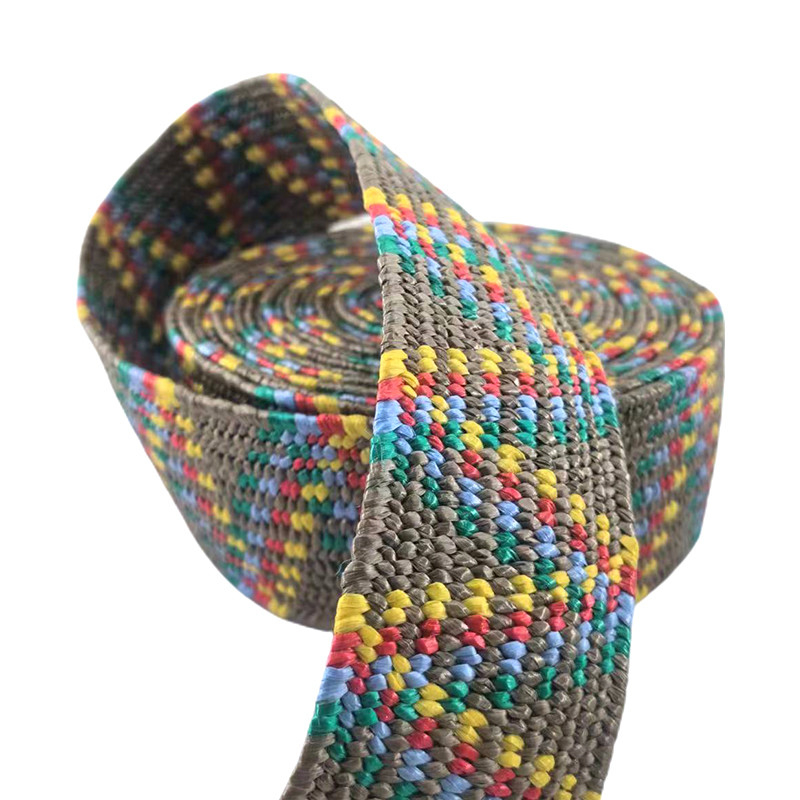 Sostenibile colore personalizzato seta erba cintura elastica intrecciata 2 mm spessore cinghia di telaio rollo 6 cm largo