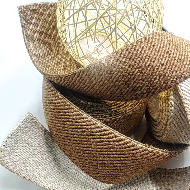 50% di giuta 40% di lattice 10% di poliestere Twill Elastic Webbing per materiale sostenibile per scarpe