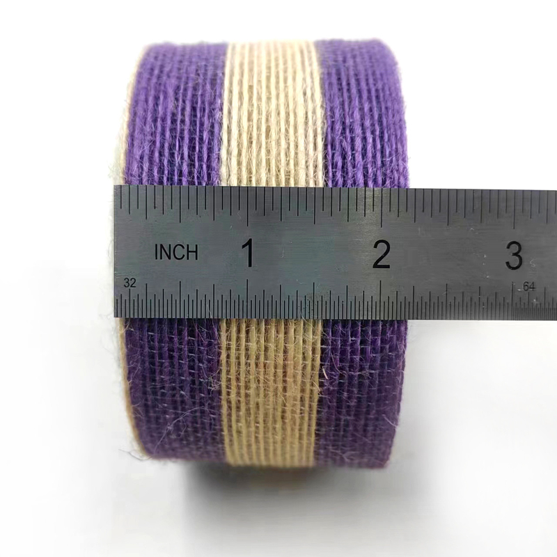 Cintura per borse a strisce decorativa sostenibile a strisce di 5,5 cm di giuta colorata
