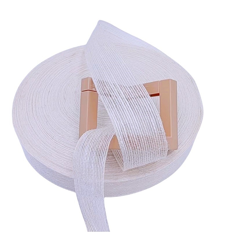 3.8cm Pure White Jute Woven Ribbon Perfetto per i tuoi progetti e le tue esigenze di decorazione B2B