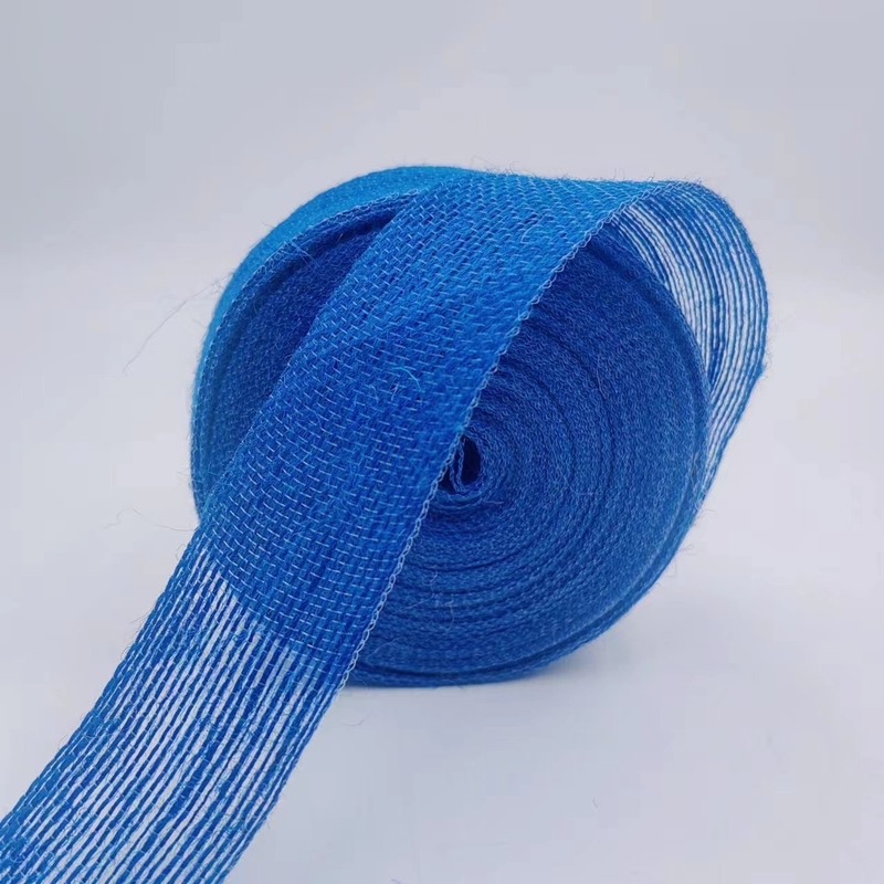 Supporto 7 giorni Ordine di campione Tempo di consegna 4 cm Nastro di juta blu per la decorazione della scatola regalo