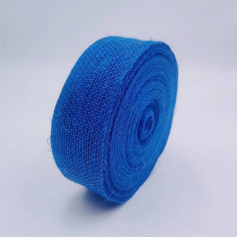 Supporto 7 giorni Ordine di campione Tempo di consegna 4 cm Nastro di juta blu per la decorazione della scatola regalo