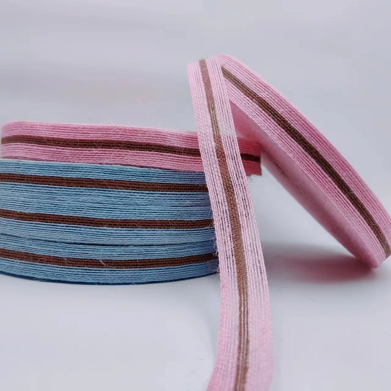Tela di nastro di giuta di dimensioni personalizzate da 3 cm per imballaggi di regali colorati sostenibili