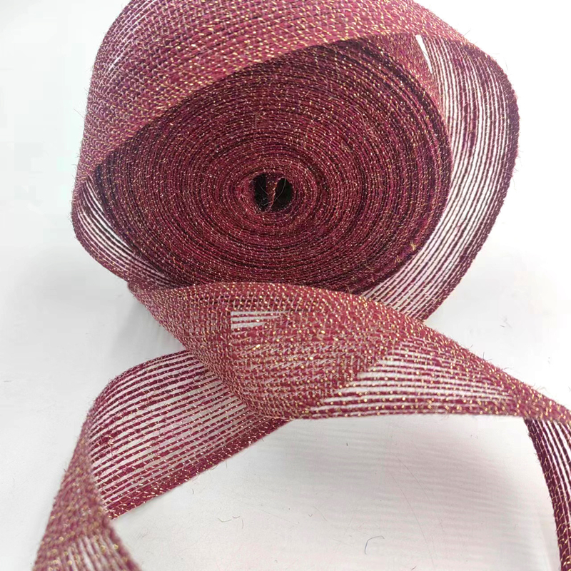 80% di giuta 20% di poliestere Eco-friendly Nastro di canapa avvolto in oro per la linea di pesca decorativa