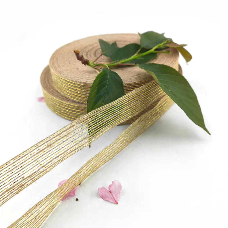 Nastro di giuta di 25 mm ecologico per imballaggio e bouquet non supportato 7 giorni Ordine campione