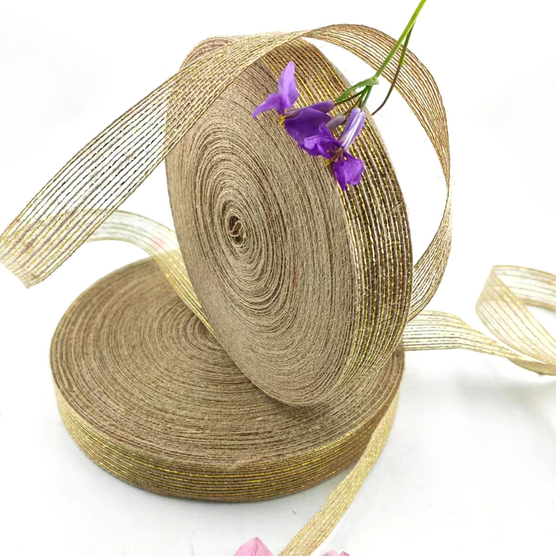 Nastro di giuta di 25 mm ecologico per imballaggio e bouquet non supportato 7 giorni Ordine campione