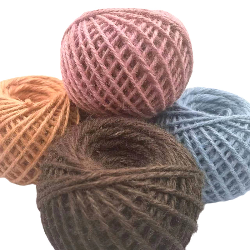 Filato di giuta colorato, corda a sfera intrecciata, classico, pettinato, mercerizzato, di seta, corda di giuta per scarpe