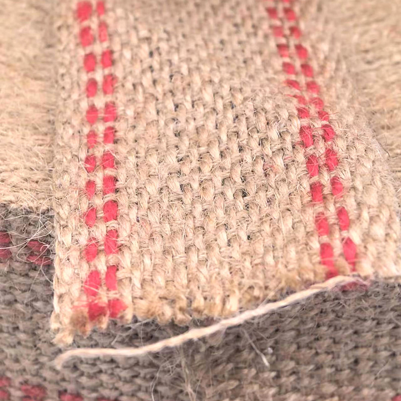 Spesse strisce rosse naturali tessute Giute cintura rulli per manico del sacchetto sostenibile e elegante