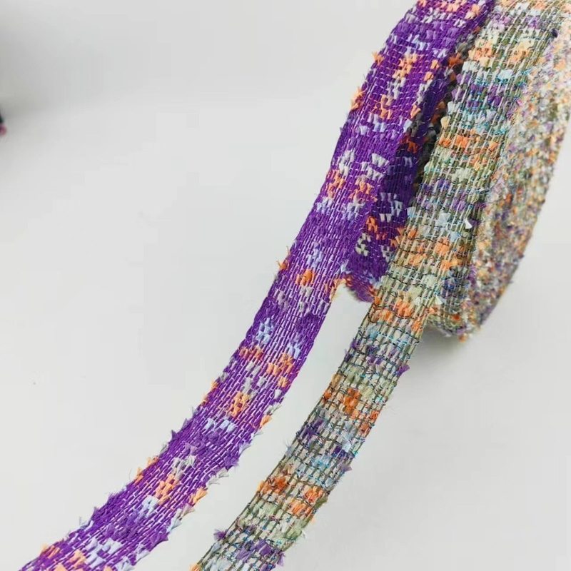 Nastro colorato accessori di abbigliamento Nastro di giuta a pizzo per stile di moda e casual