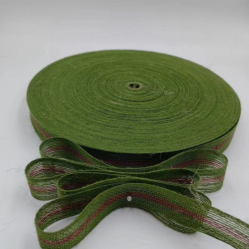 Larghezza personalizzabile Righe di giuta verde L'aggiunta perfetta alla vostra decorazione fai-da-te
