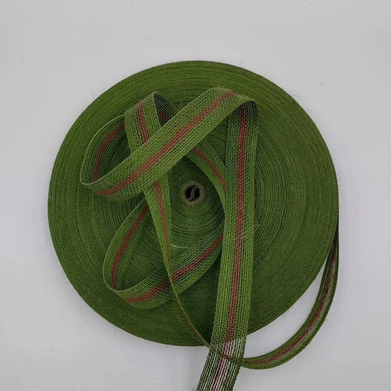 Larghezza personalizzabile Righe di giuta verde L'aggiunta perfetta alla vostra decorazione fai-da-te