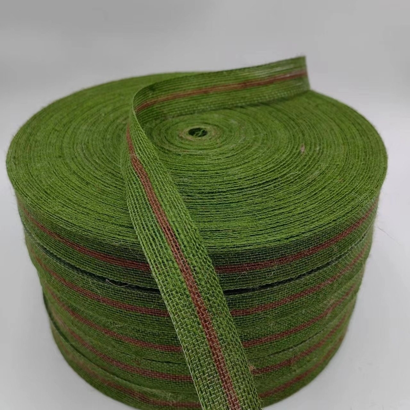 Larghezza personalizzabile Righe di giuta verde L'aggiunta perfetta alla vostra decorazione fai-da-te