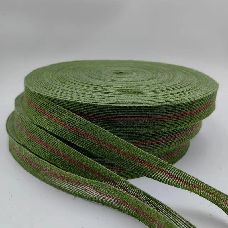 Larghezza personalizzabile Righe di giuta verde L'aggiunta perfetta alla vostra decorazione fai-da-te