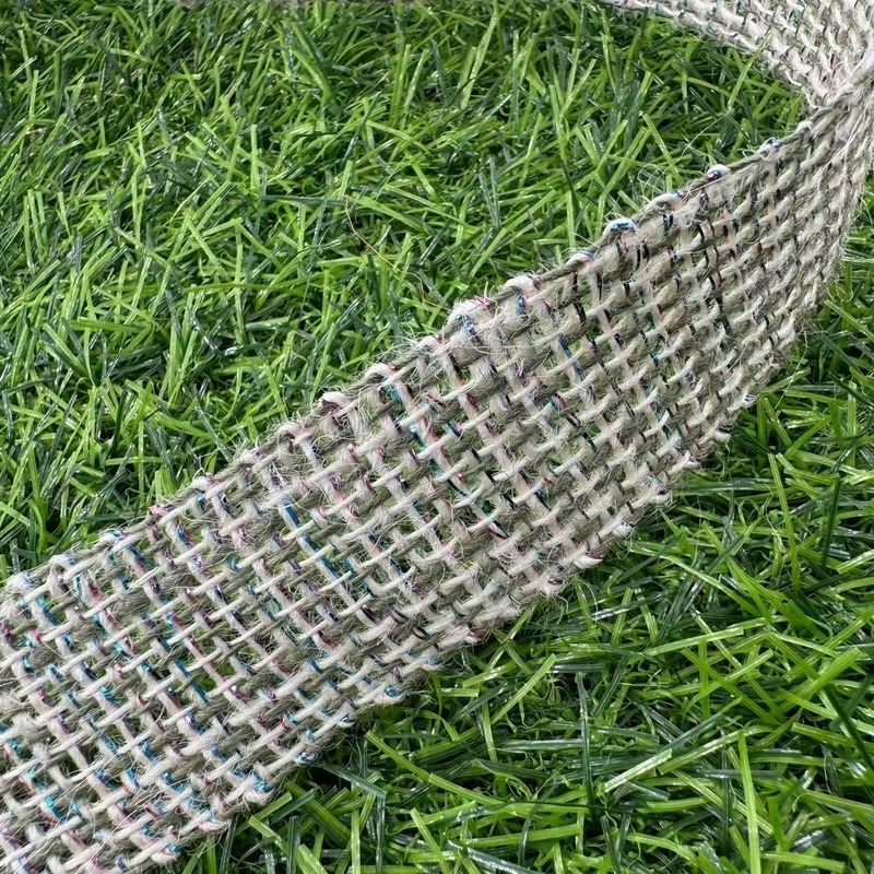 Nastro di giuta di 4 cm Colore di giuta naturale puro per imballaggi per regali ecologici